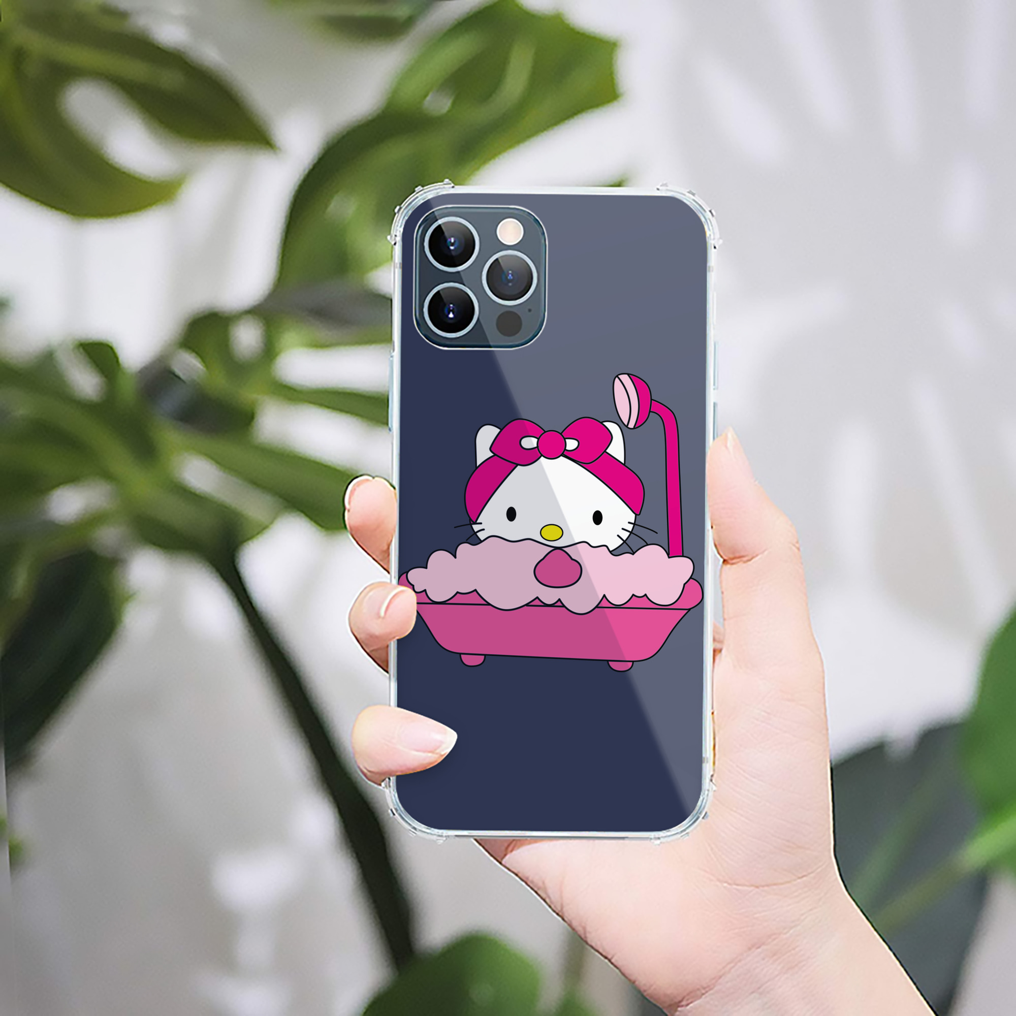 （画像用） Hello Kitty ハローキティ 【iPhone 12シリーズ対応】透明スマホケース（クリアソフトケース）